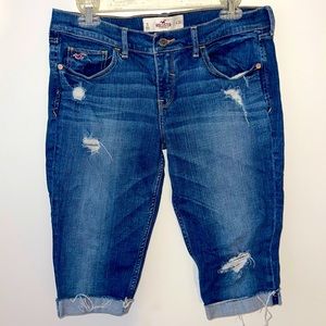 Hollister Denim Distressed Capris. Waist 30